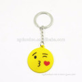 Yiwu Manre wholesale rubber/ silicone 2d key ring custom funny face 2d keychain